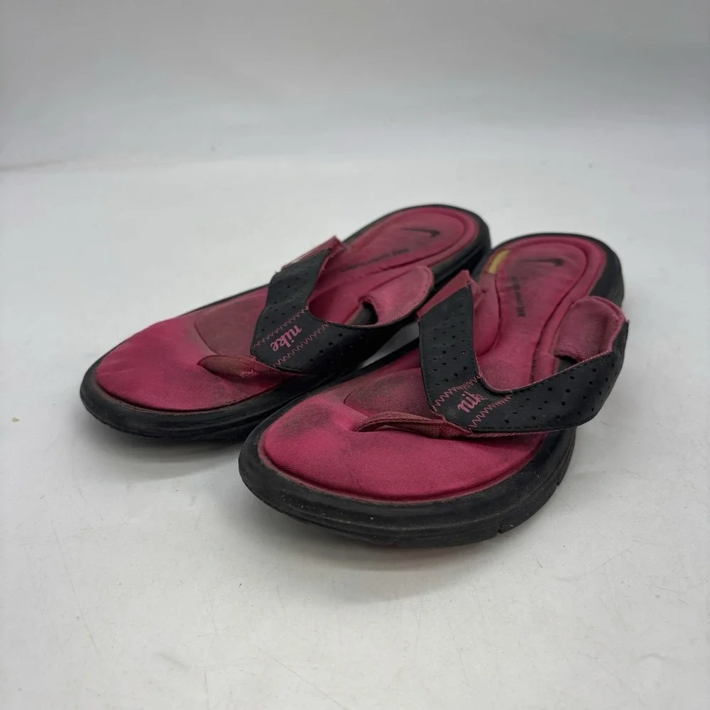 Nike Comfort Slides Womens 6 Pink Slip On Sandals Comfortbed Flip Flops
